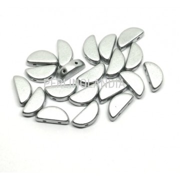 Semi Circle Beads 5x10mm - aluminium silver- 20 Pezzi