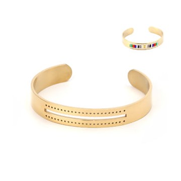 base bracciale da decorare- acciaio - dorato