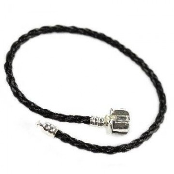 Synthetic leather bracelet - black