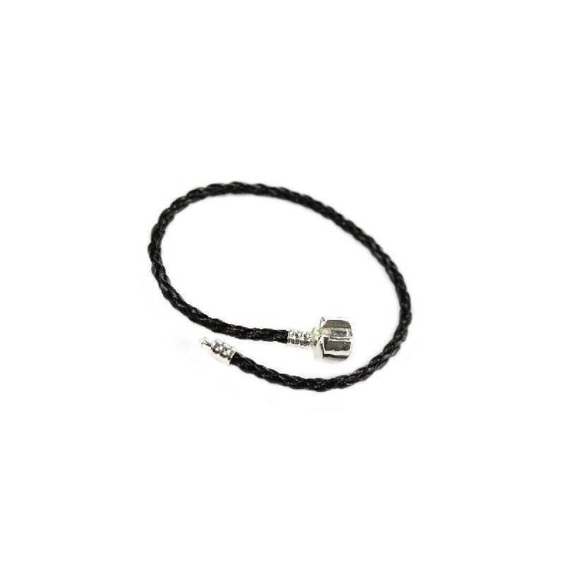 Synthetic leather bracelet - black