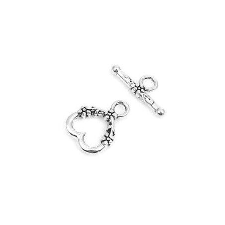 T-Bar closure - heart -1 piece