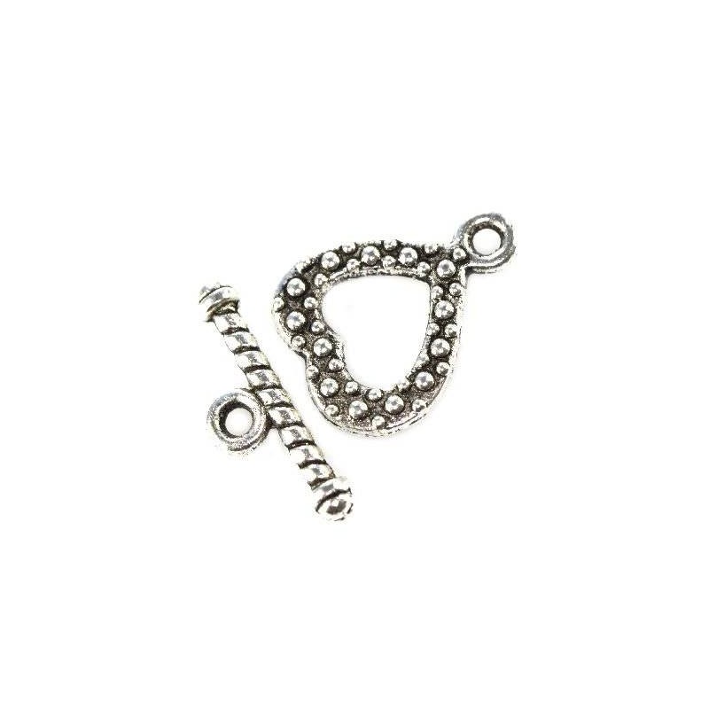T-Bar closure - heart - 1 piece