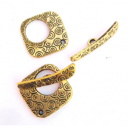 T-Bar closure -Tibetan - golden - 1 piece