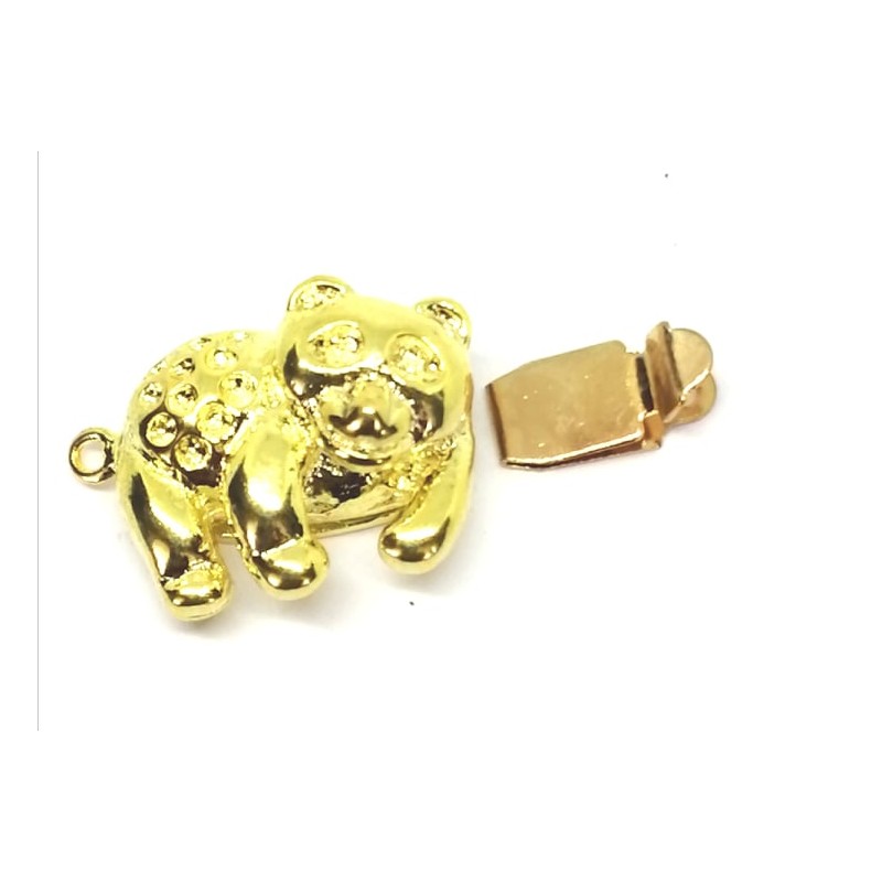 Cassette closure - bear - golden - 1 piece