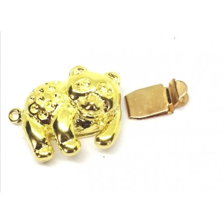 Cassette closure - bear - golden - 1 piece