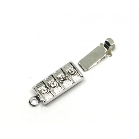 23 karat gold plated cassette closure with rhinestones - 1 PIECE