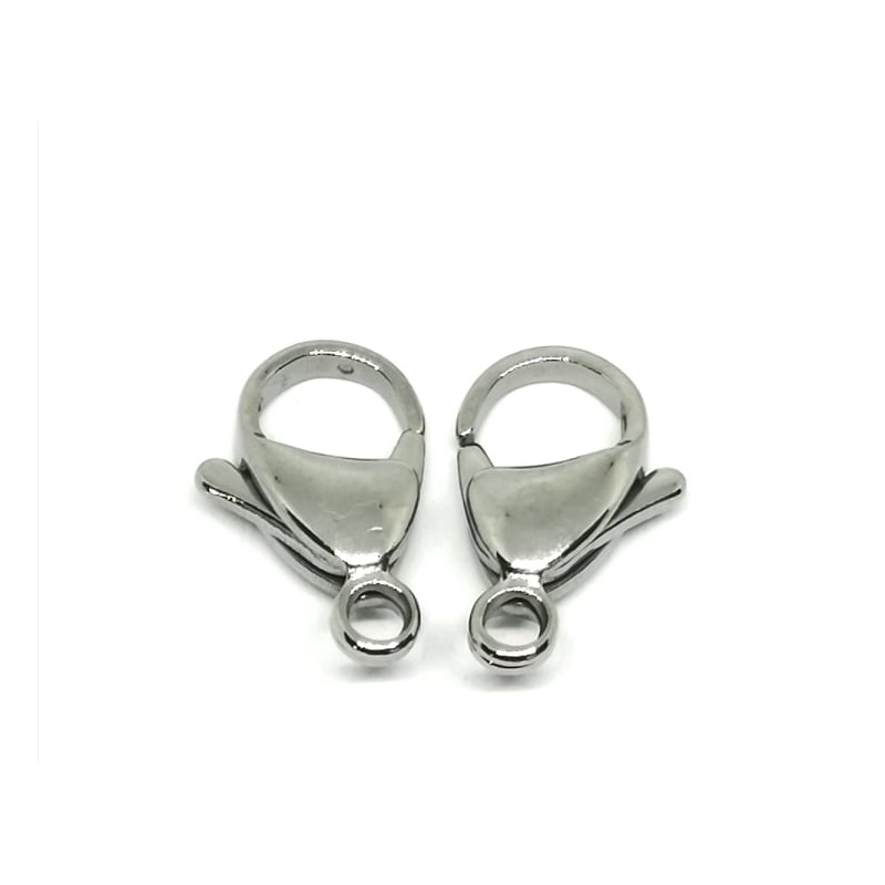 carabiner closure - 15mm -steel - 2 pieces