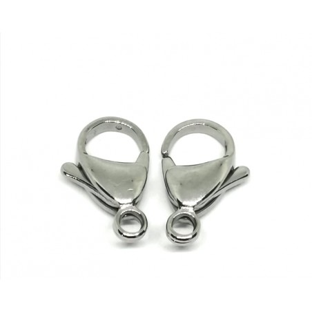 chiusura moschetone - 15mm  -acciaio  - 2 pezzi