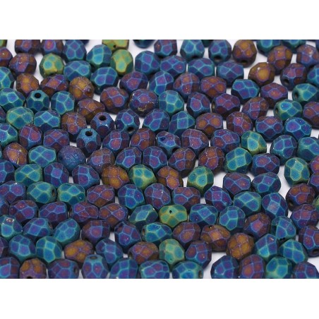 Mezzi Cristalli - 3mm – jet matted blue iris – 100 Pezzi
