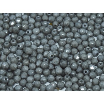 Mezzi cristalli - 4mm – Chalk White Grey Luster  – 100 pezzi