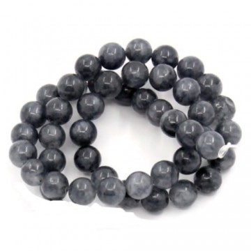 AGATA LISCIA - TONDA - 8 MM - DARK GREY