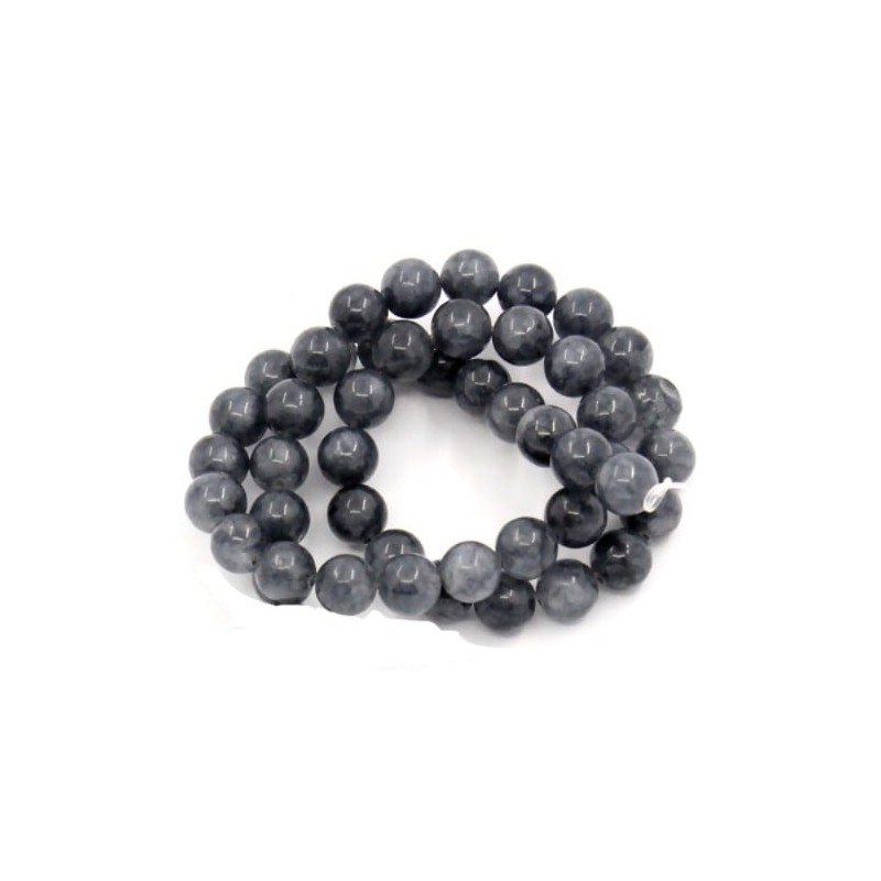 SMOOTH AGATE - ROUND - 8 MM - DARK GREY