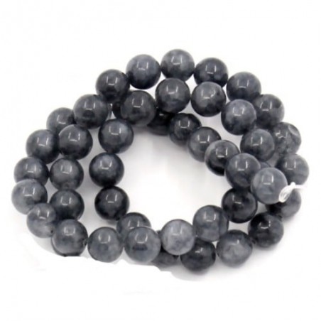 AGATA LISCIA - TONDA - 8 MM - DARK GREY