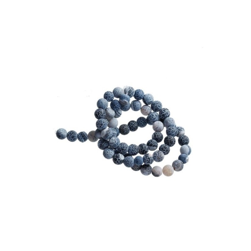 AGATE - 6 MM - Black Crackle