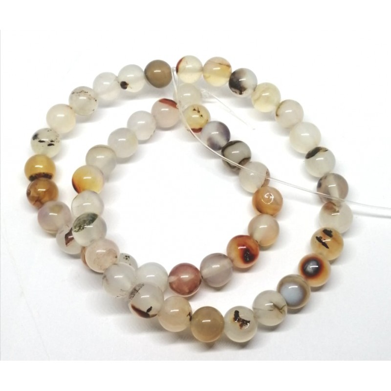 SMOOTH AGATE - 8 MM - IVORY