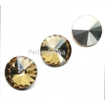 Rivoli in vetro 14 mm - Gold Champagne - 1 pezzo