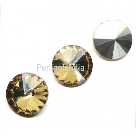 Glass rivoli 14 mm - Gold Champagne - 1 piece