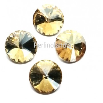 Rivoli in vetro 12 mm - Gold Champagne - 1 pezzo