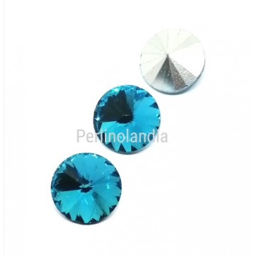 Rivoli in glass 14 mm - Sky blue - 1 piece