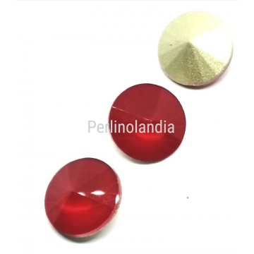 Rivoli In Vetro 14 mm - Rosso moka - 1 Pezzo