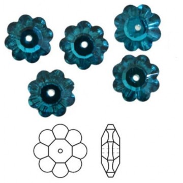 Margherite in vetro - 10 mm - dark sky blue - 5 pezzi