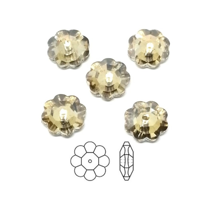 Margherite In Vetro - 8 Mm - Light Gold - 5 Pezzi