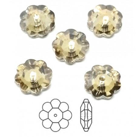 Margherite In Vetro - 8 Mm - Light Gold - 5 Pezzi