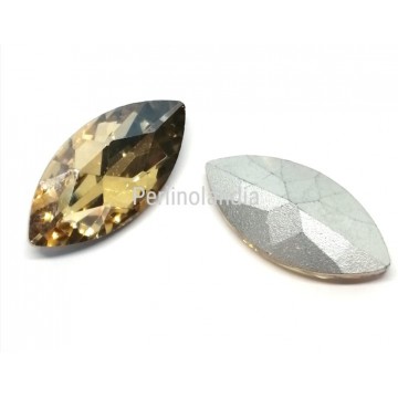 Navette in vetro 13x27mm - Light gold -2 pezzI