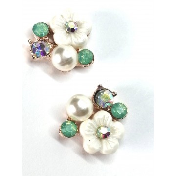 Zinc alloy flower application - 13x33 - pair