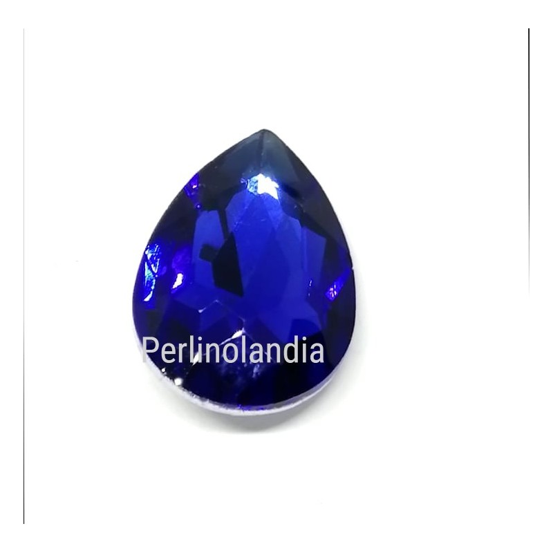 Gocce in vetro 30x20mm - cobalt blue - 2 Pezzi