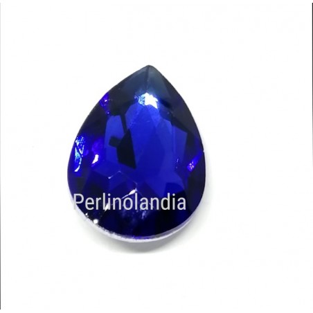 Gocce in vetro 30x20mm - cobalt blue - 2 Pezzi