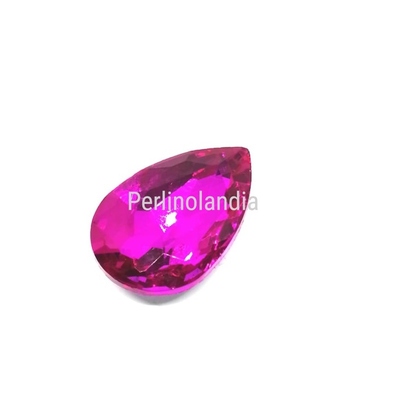 Gocce in vetro 30x20mm - fuchsia - 2 Pezzi