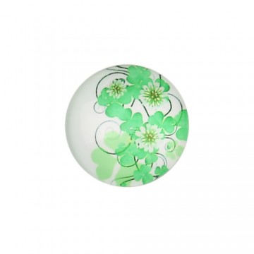 Cabochon green floral glass...