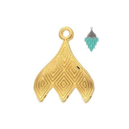 Cymbal "TOURLOS III" - Terminale Per Gemduo- Placcato Oro 24k- 1 Pezzo