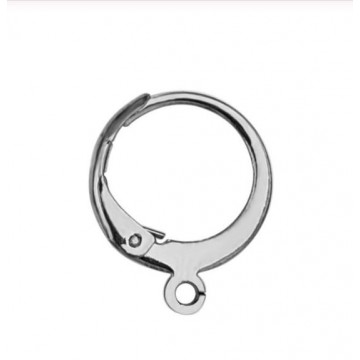 Ganci Per Orecchini - Acciaio -15mm -  1 Coppia