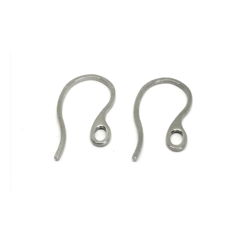 Earring hooks - steel - 1 pair