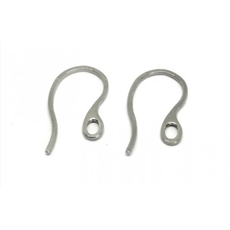 Earring hooks - steel - 1 pair