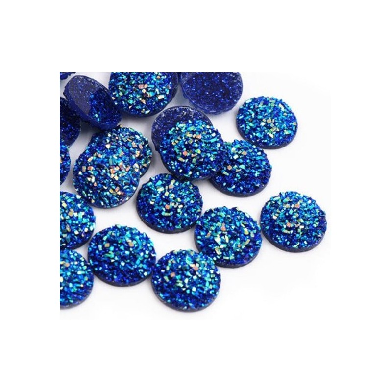 Cabochon blue resin - 12mm – 5pcs