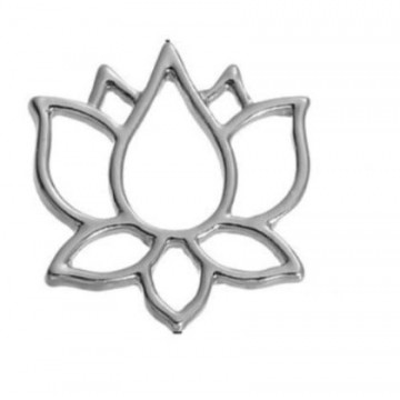 Silver lotus flower connector zinc alloy - 21x20mm – 1pcs