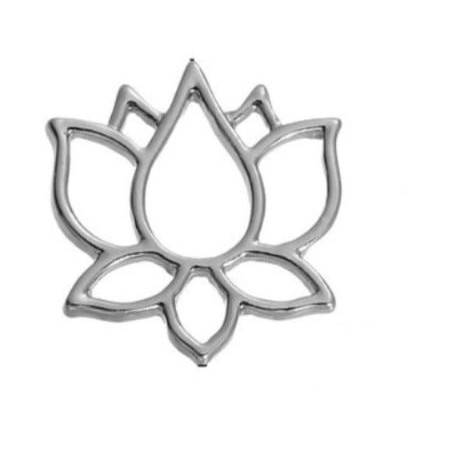 Silver lotus flower connector zinc alloy - 21x20mm – 1pcs