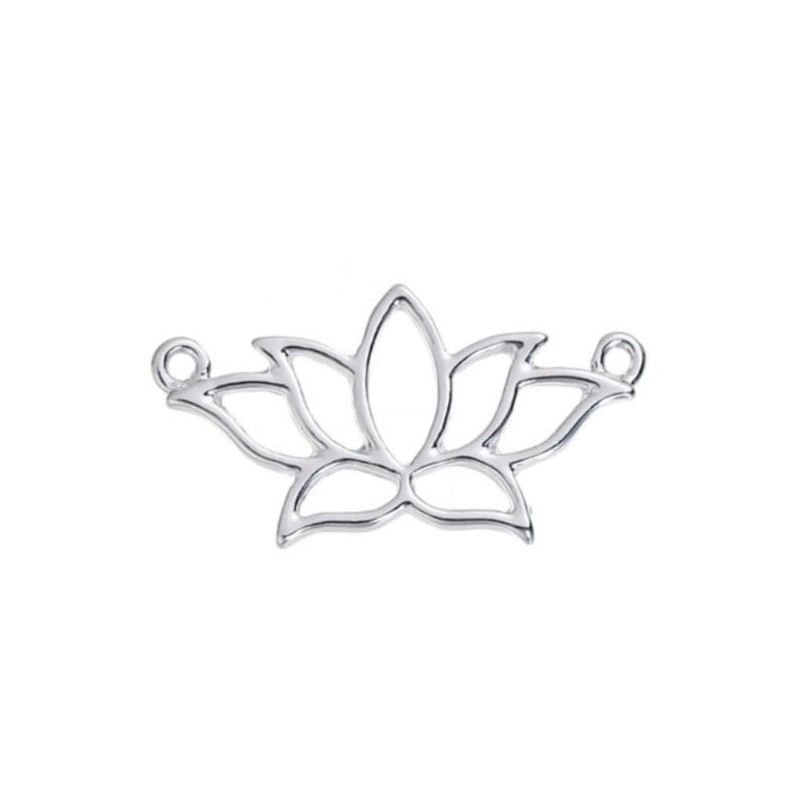 Connettore fiore di loto  lega zinco - 26x14 mm...