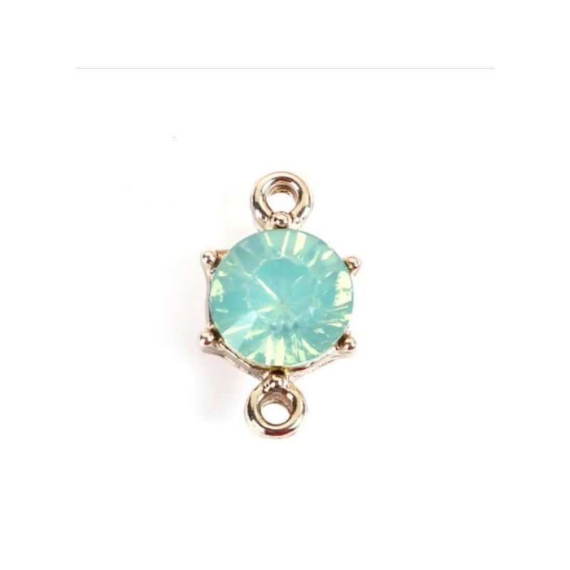Connector with chaton - tiffany - 15x9 mm – 2...