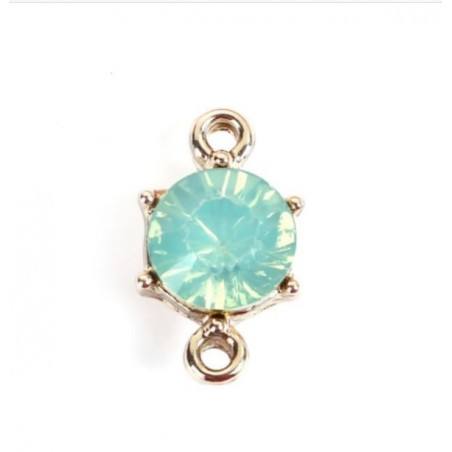 Connector with chaton - tiffany - 15x9 mm – 2 pieces