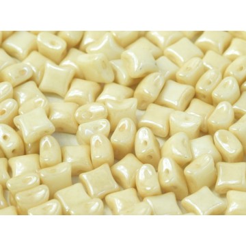 Wibeduo 8x8mm - chalk white champagne - 40 pezzi