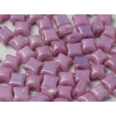Wibeduo 8x8mm - chalk white lila luster - 40 pezzi