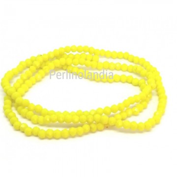 Rondelle Sfaccettate - 2x1mm - opaque Lemon  yellow - 1 Filo