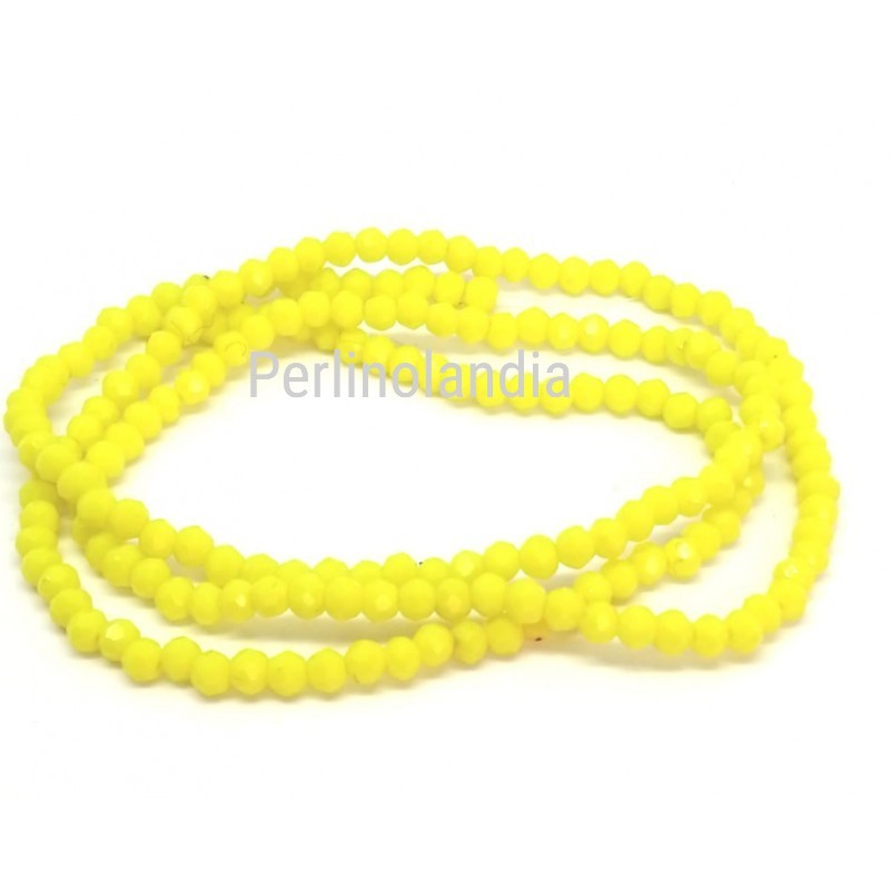 Rondelle Sfaccettate - 2x1mm - opaque Lemon...