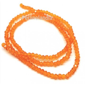 Rondelle Sfaccettate - 2x1mm - Transparent orange -1 Filo