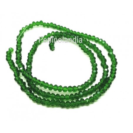 Rondelle Sfaccettate - 2x1mm - Transparent green -1 Filo