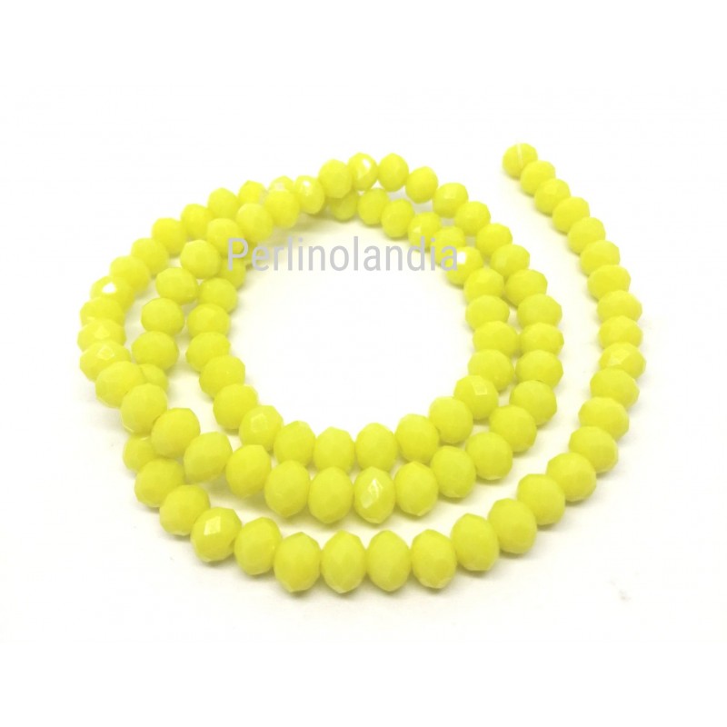 rondelle sfaccettate - 6X4mm –  Opaque Lemon...